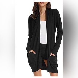 NWOT GRACE KARIN Essential Solid Open Front Long Knited Cardigan Sweater Medium